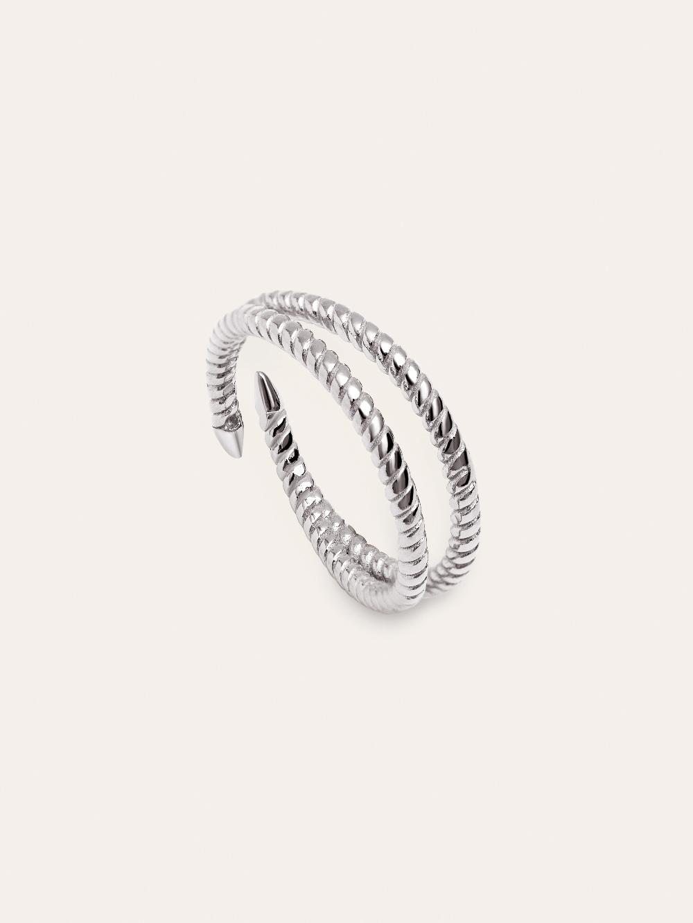 singularu Anillo Doble Twist Plata Venta caliente
