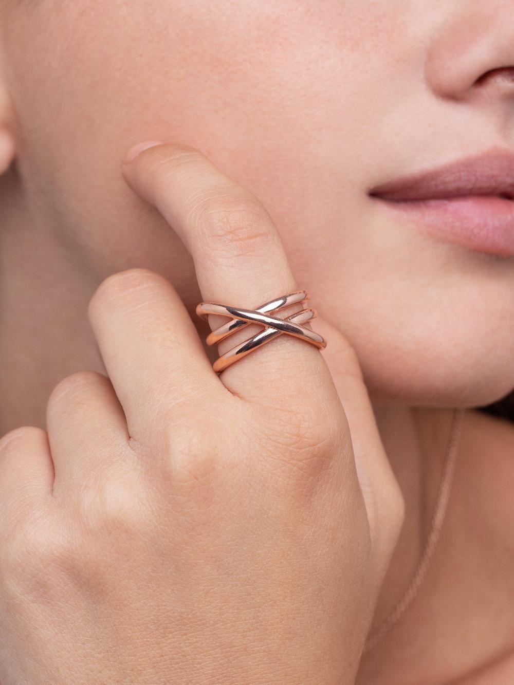 singularu Anillo Trinity Baño Oro Rosa Rebajas de fábrica