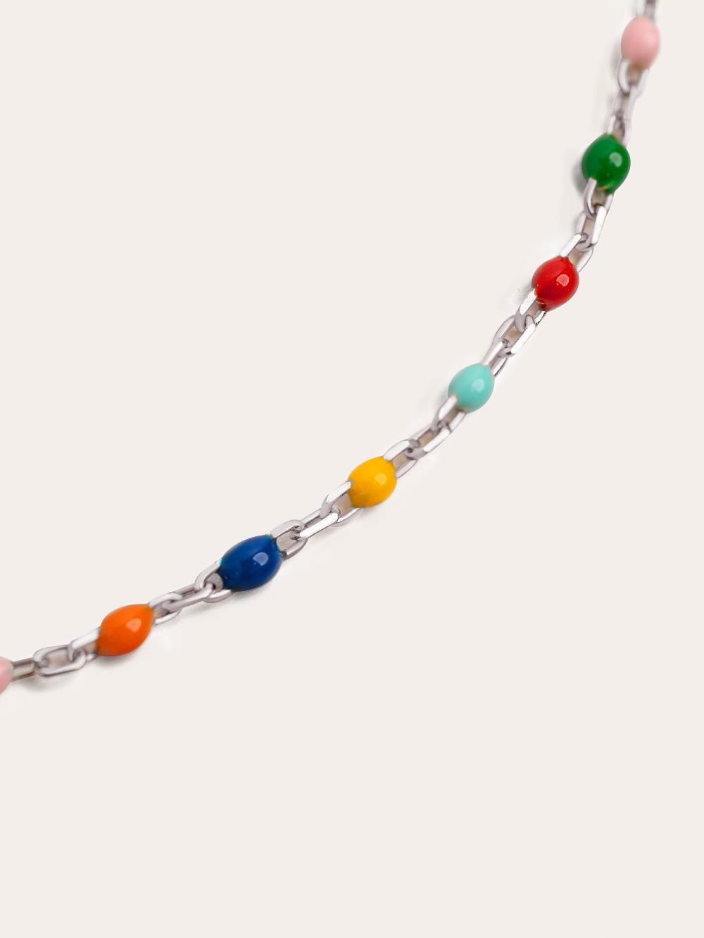 singularu Collar Dots Colors Enamel Plata Los más vendidos