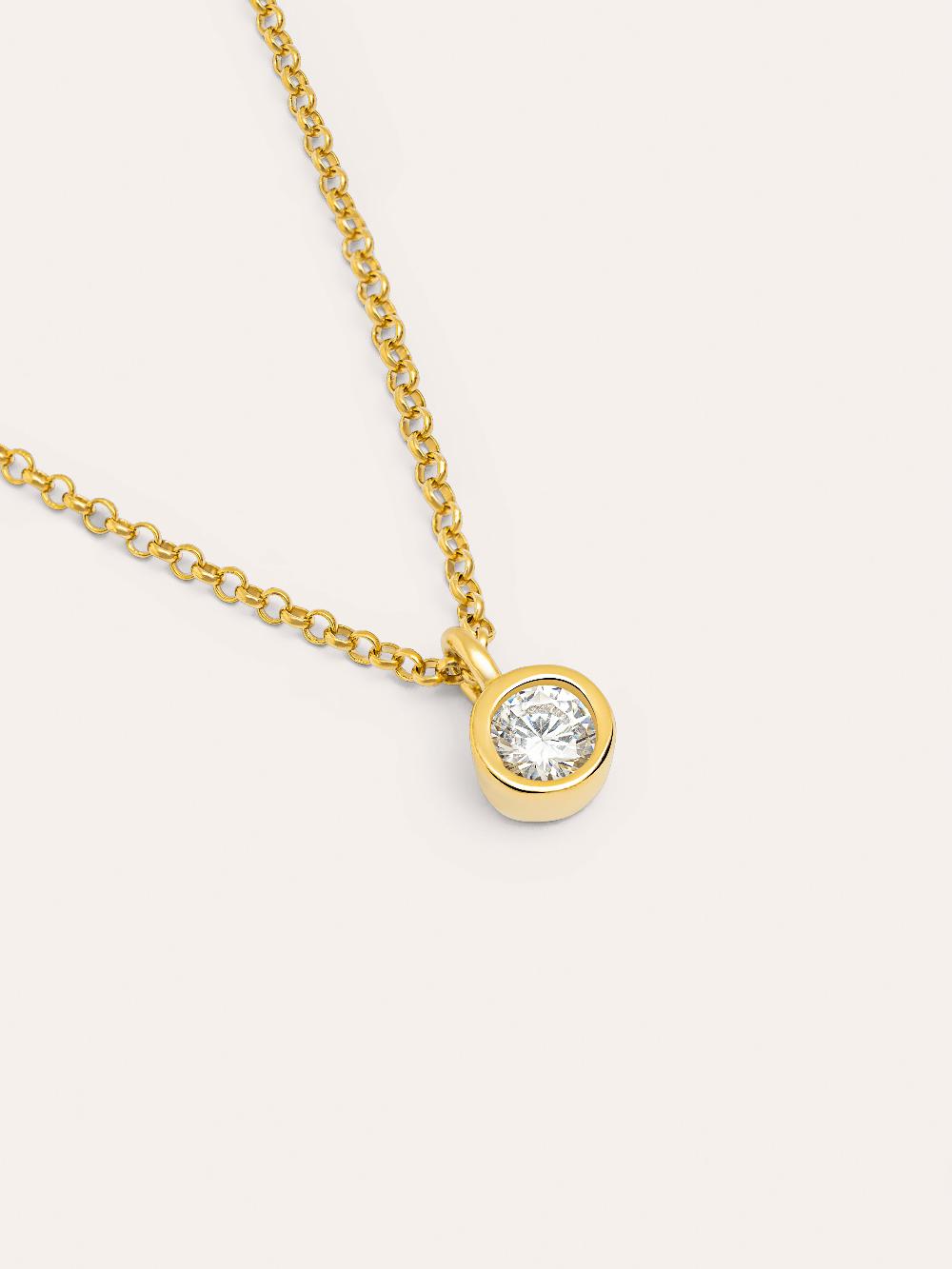 singularu Collar Single Spark Plata Baño Oro Ventas relámpago