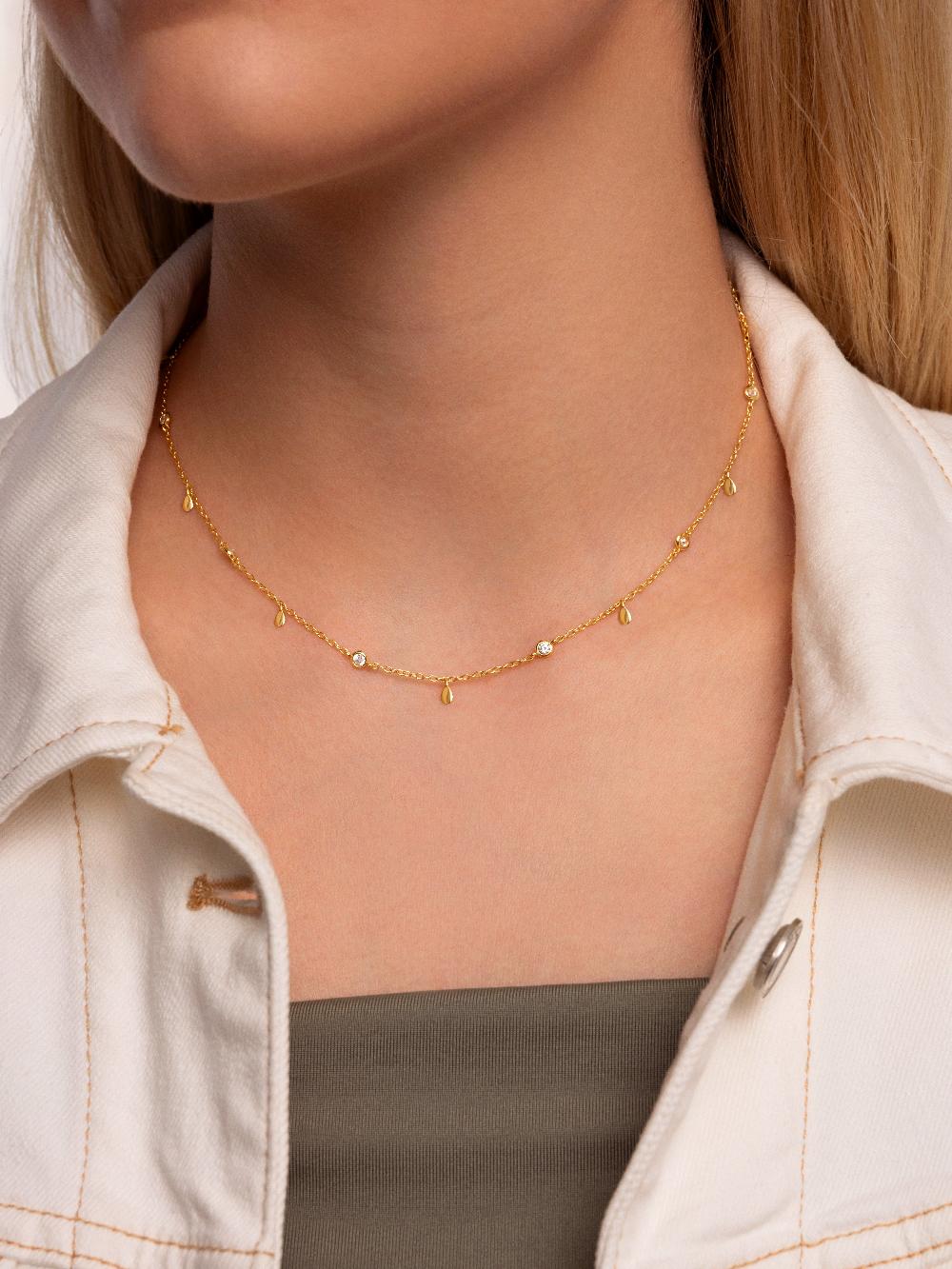 singularu Collar Mini Spark Drop Plata Baño Oro Descuento