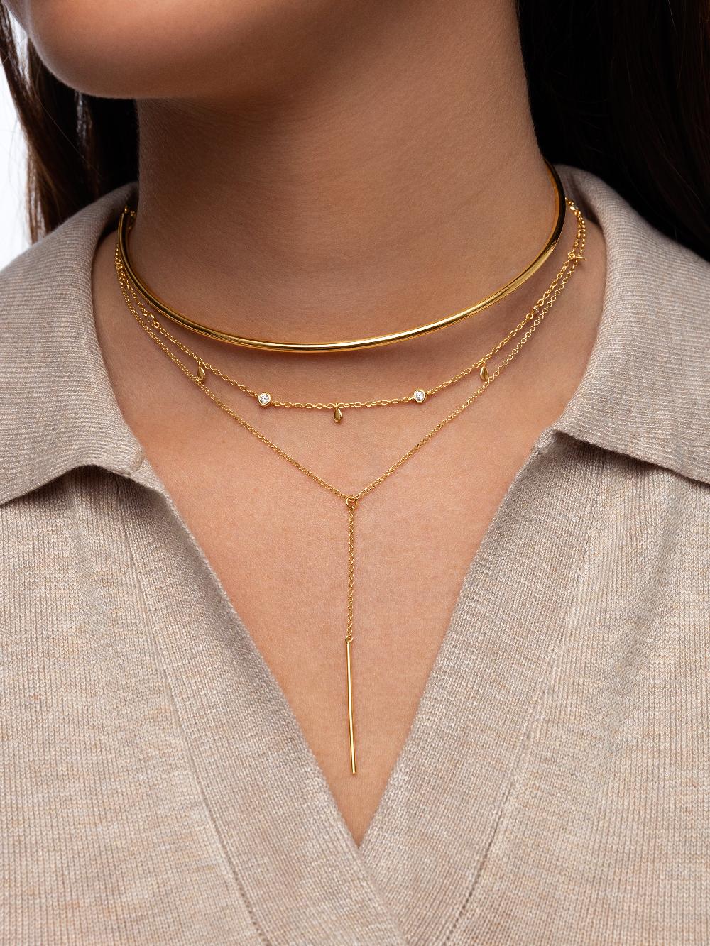singularu Collar Mini Spark Drop Plata Baño Oro Descuento