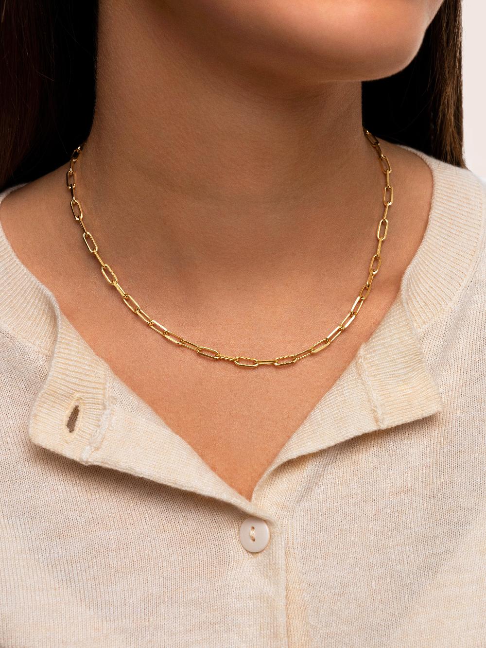 singularu Collar Chic Acero Baño Oro Tienda