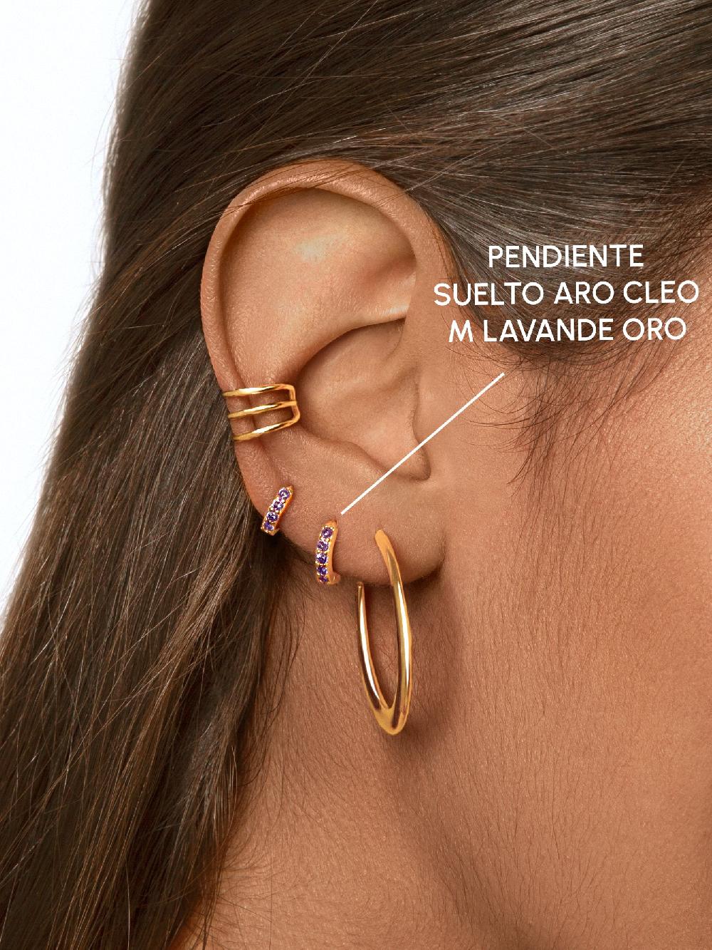 singularu Pendiente Suelto Aro Cleo M Lavande Plata Baño Oro Solo hoy