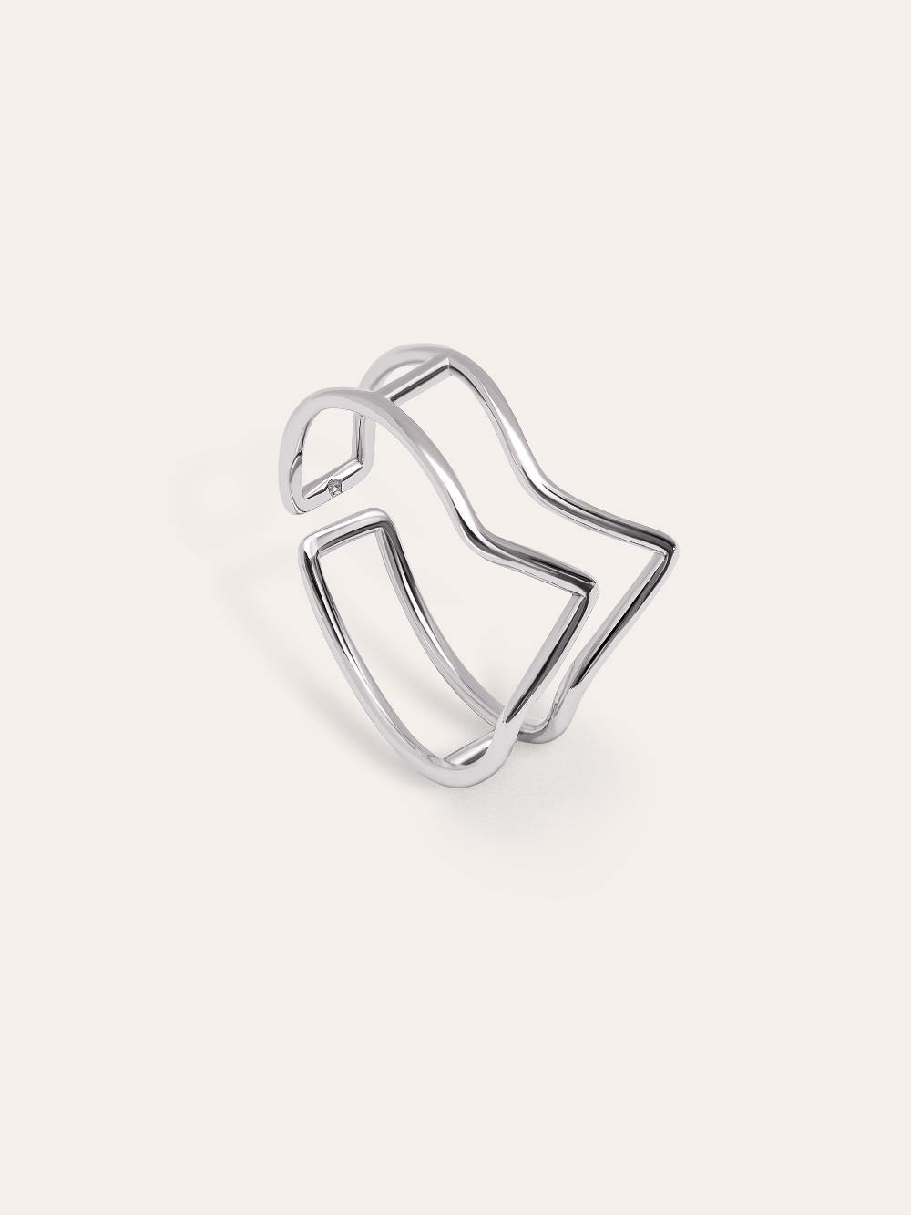 singularu Anillo Double Peak Plata Liquidación