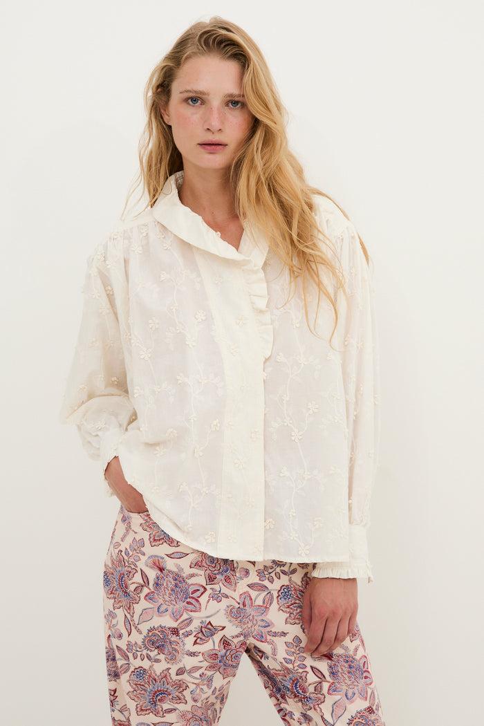 sophie and lucie BLUSA MARIBEL FLOR CRUDO Rebajas de fin de temporada