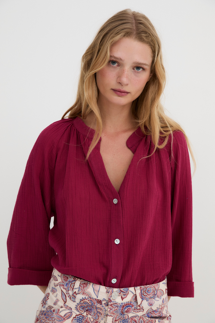 sophie and lucie BLUSA MOLLI ARRUGUILLA CEREZA En línea