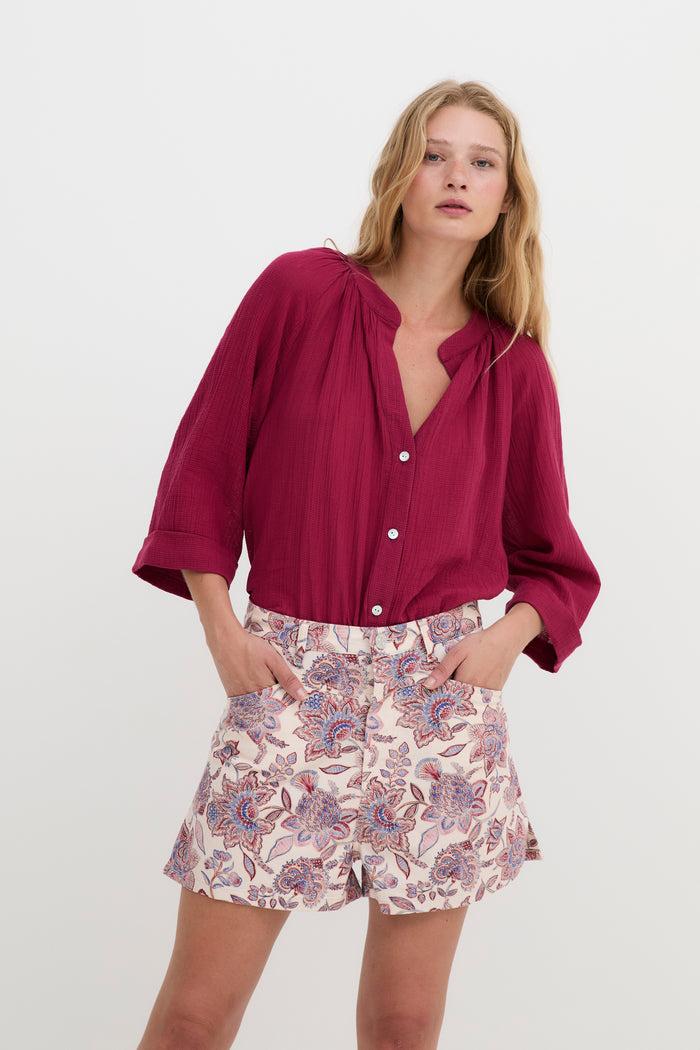 sophie and lucie BLUSA MOLLI ARRUGUILLA CEREZA En línea