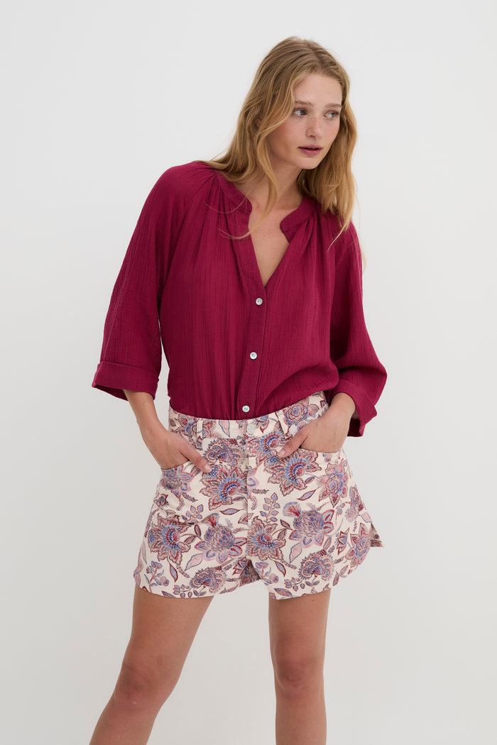 sophie and lucie BLUSA MOLLI ARRUGUILLA CEREZA En línea