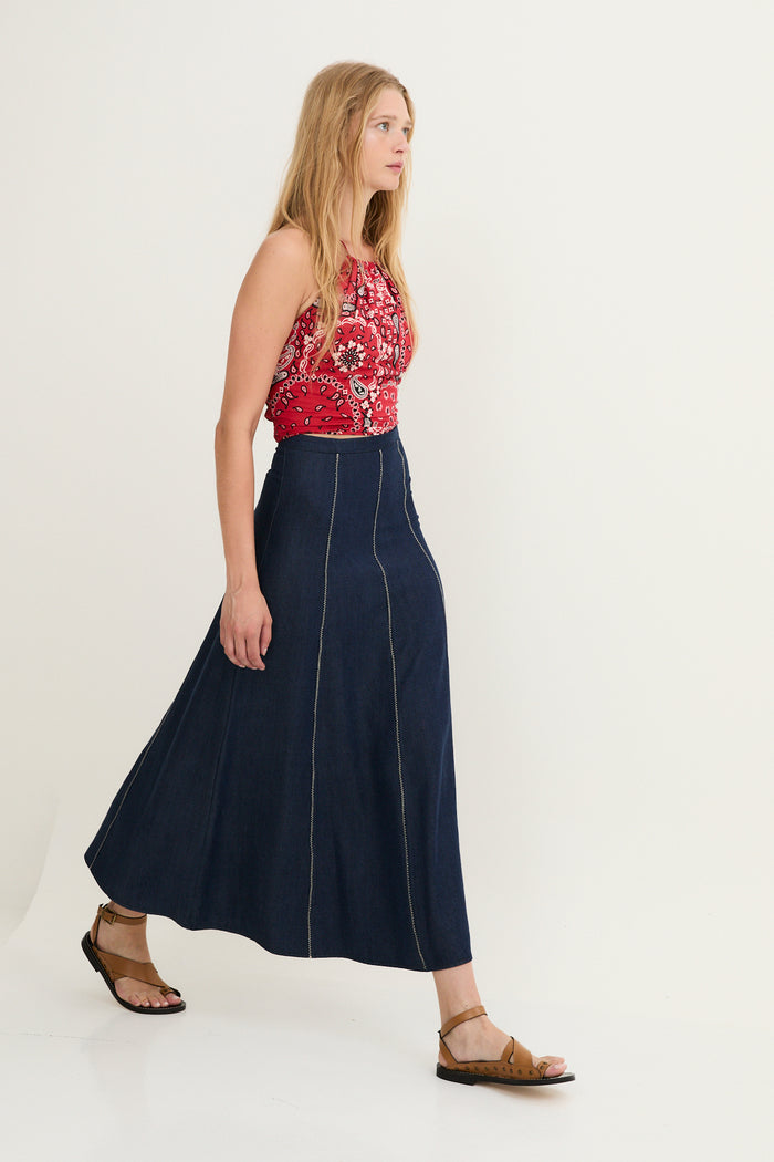 sophie and lucie FALDA ZIGZAG TENCEL AZUL Outlet