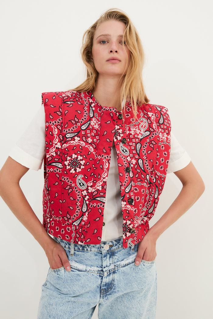sophie and lucie CHALECO PAULA BANDANA ROJO Venta caliente