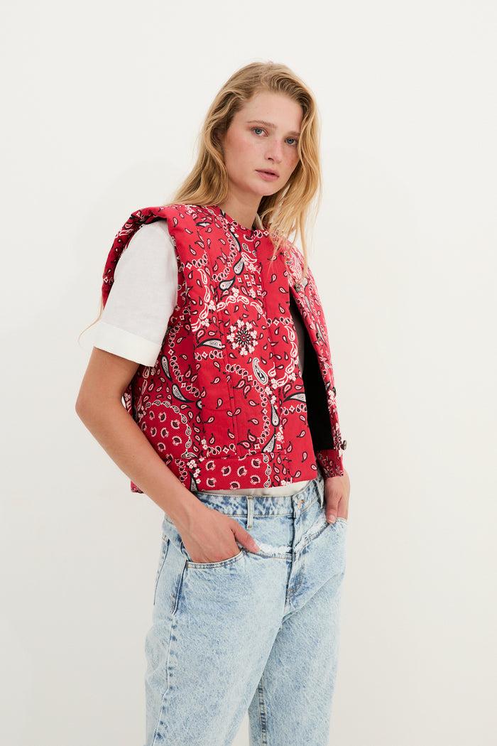 sophie and lucie CHALECO PAULA BANDANA ROJO Venta caliente