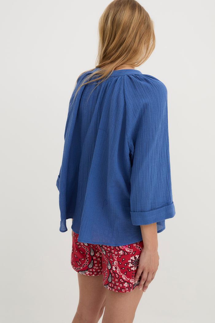 sophie and lucie BLUSA MOLLI ARRUGUILLA AZUL Rebajas top
