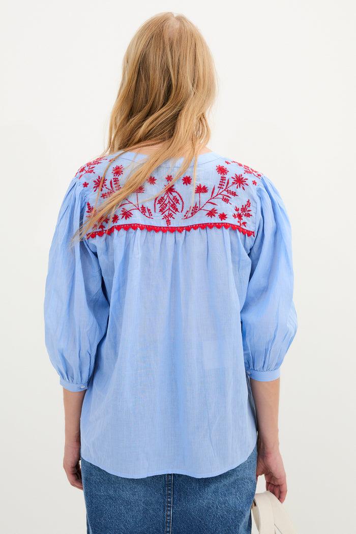 sophie and lucie BLUSA MUMBAI POPELIN AZUL Oferta especial