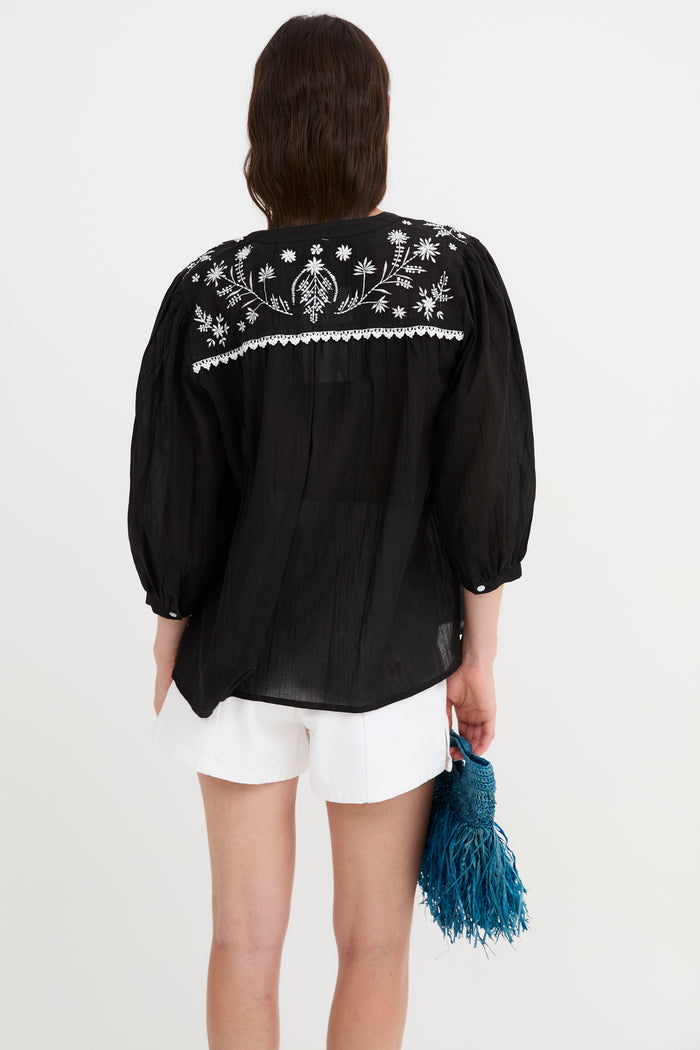 sophie and lucie BLUSA MUMBAI POPELIN NEGRO Último día