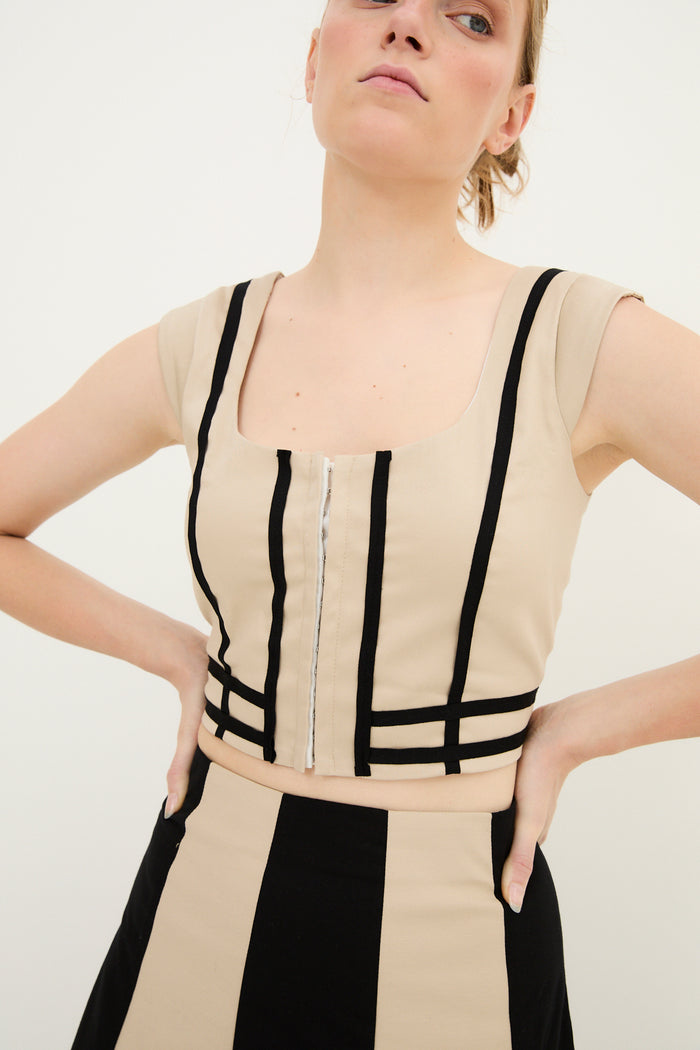 sophie and lucie CUERPO CINTAS ALGODÓN BEIGE Ofertas especiales