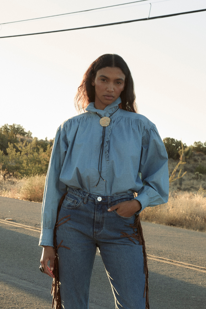 sophie and lucie BLUSA MARIBEL DENIM Venta caliente