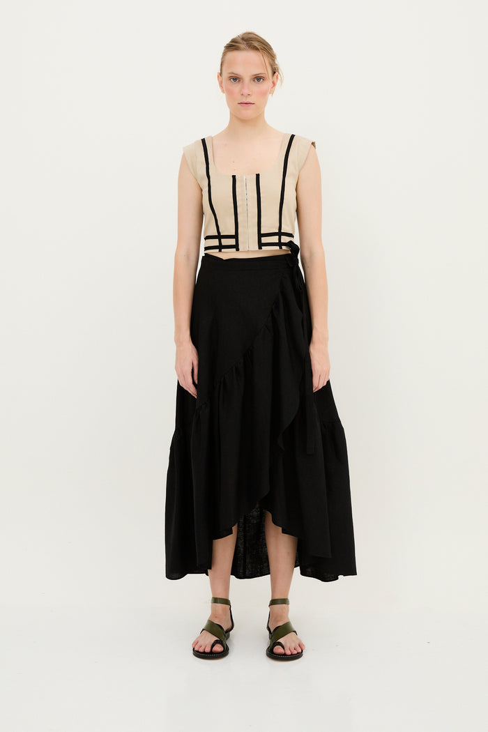 sophie and lucie FALDA PAREO HILO NEGRO Ventas relámpago