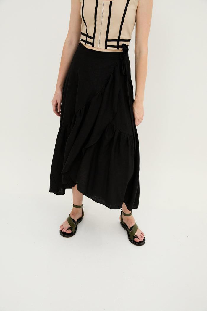 sophie and lucie FALDA PAREO HILO NEGRO Ventas relámpago