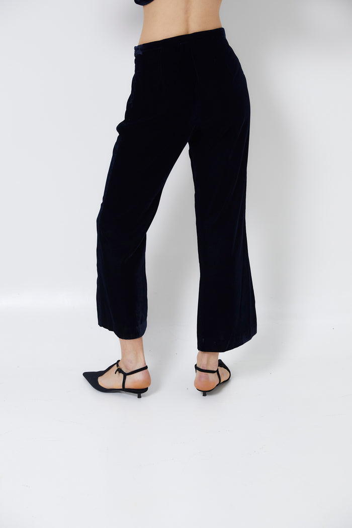 sophie and lucie PANTALÓN CROP VELVET MARINO En oferta