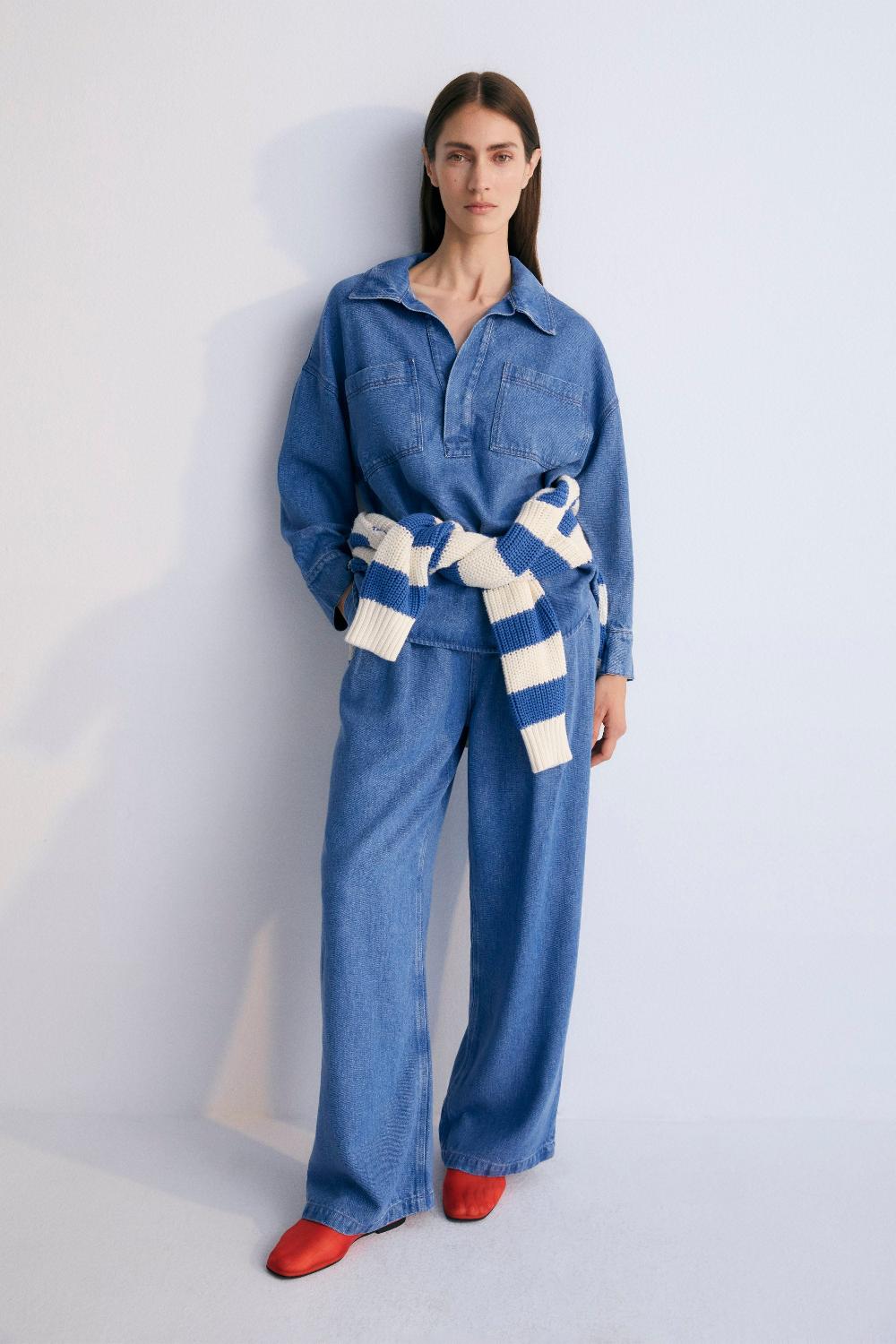 the new society Micenas Mujer Pant Mid Mid Blue Denim Ofertas