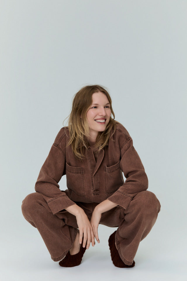 the new society Tribeca Woman Shirt Chestnut Glow En oferta