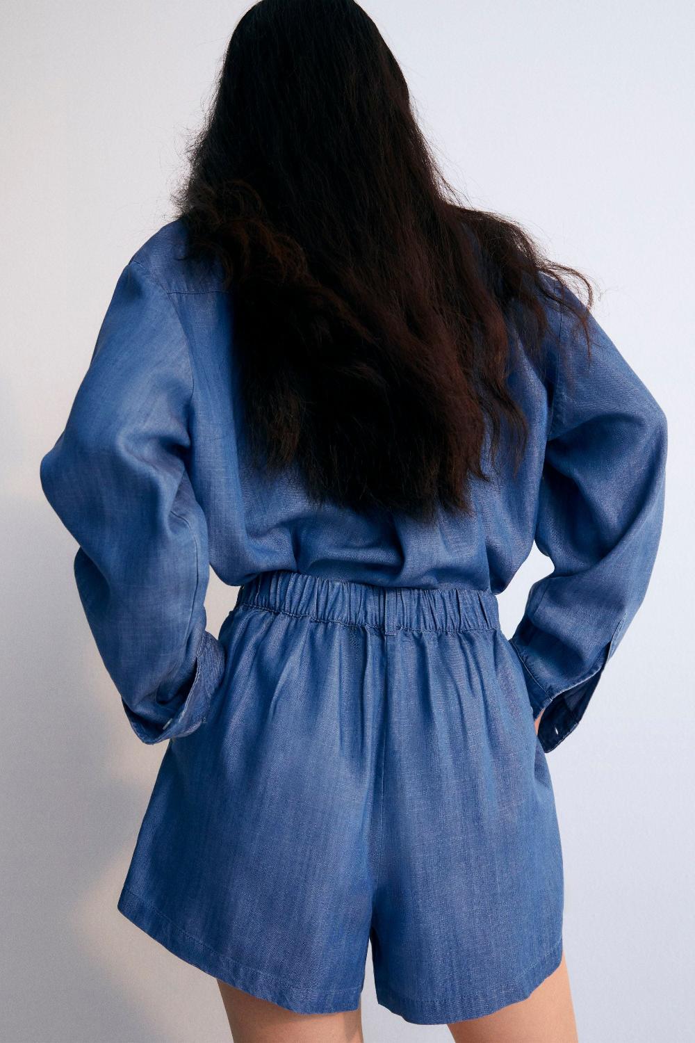 the new society Camisa de mujer de Ofelia en polvo azul Gran oferta