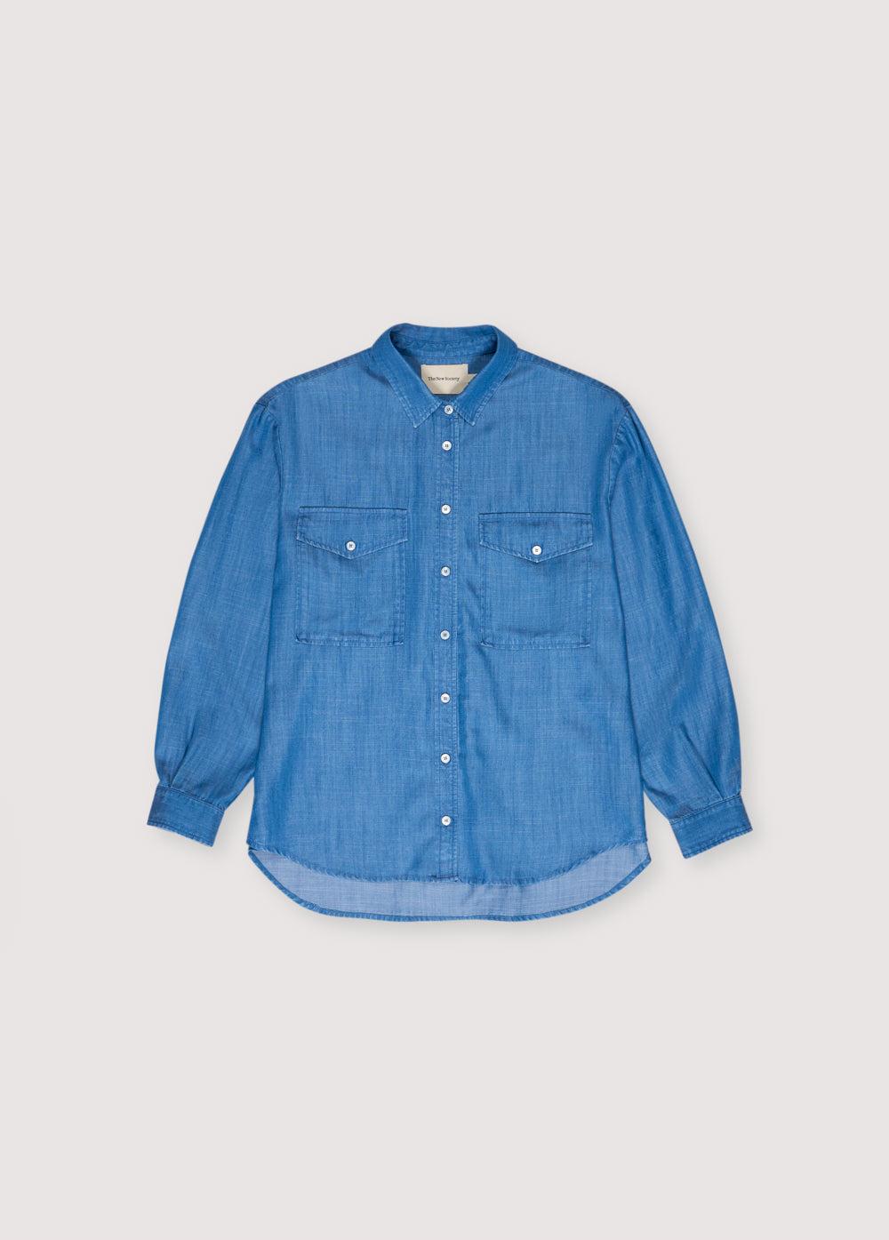 the new society Camisa de mujer de Ofelia en polvo azul Gran oferta