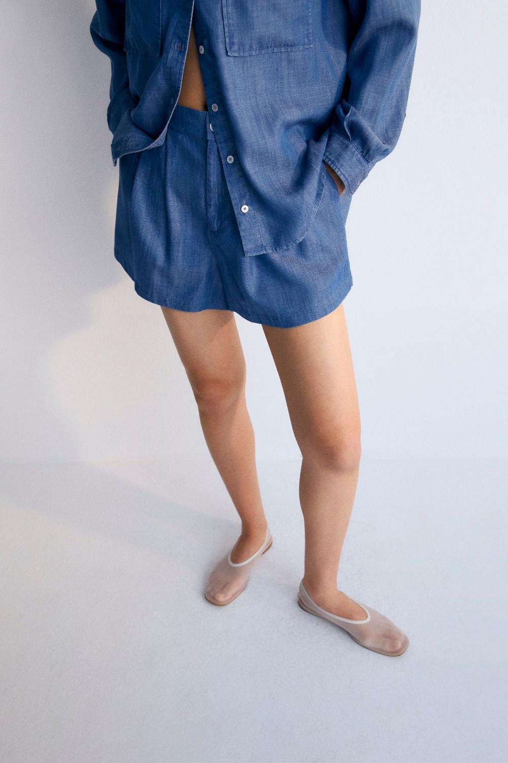 the new society Ophelia mujer corta polvo azul Rebajas baratas