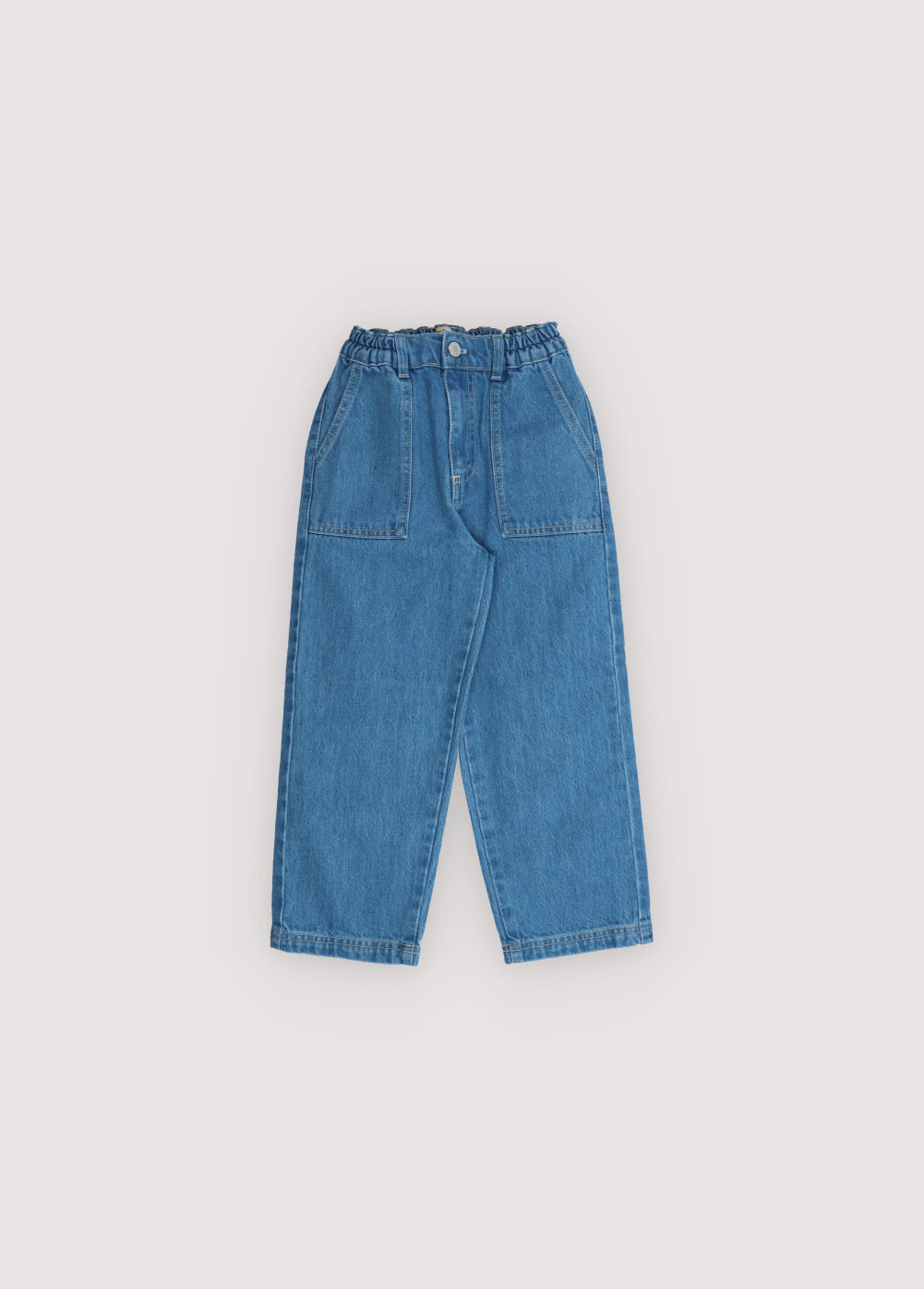 the new society Meganisi Pant Mid Mid Blue Denim Tienda de fábrica