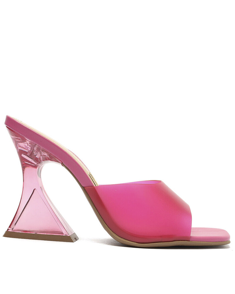 viceversa SANDALIA TACO ALTO GRUESO CRISTAL ROSADA Oferta exclusiva