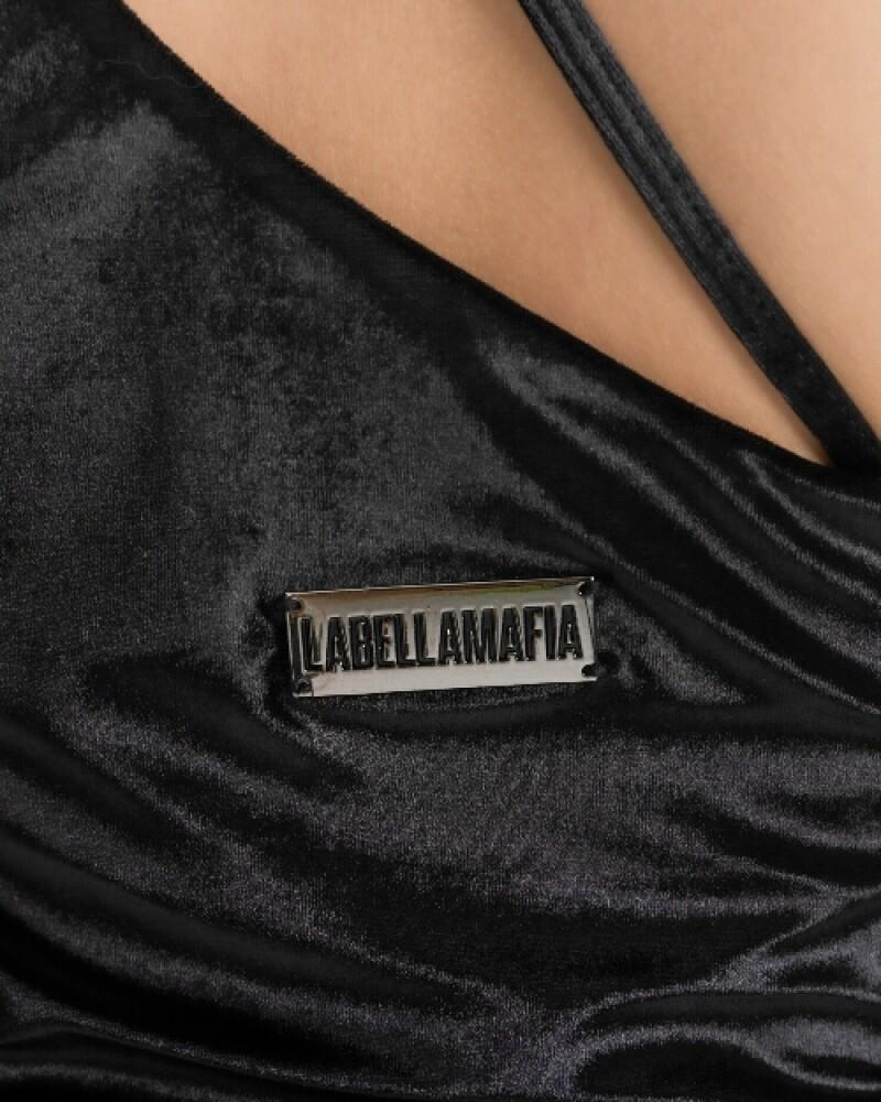 viceversa MUSCULOSA COLOR NEGRO SATINADO Superdescuento