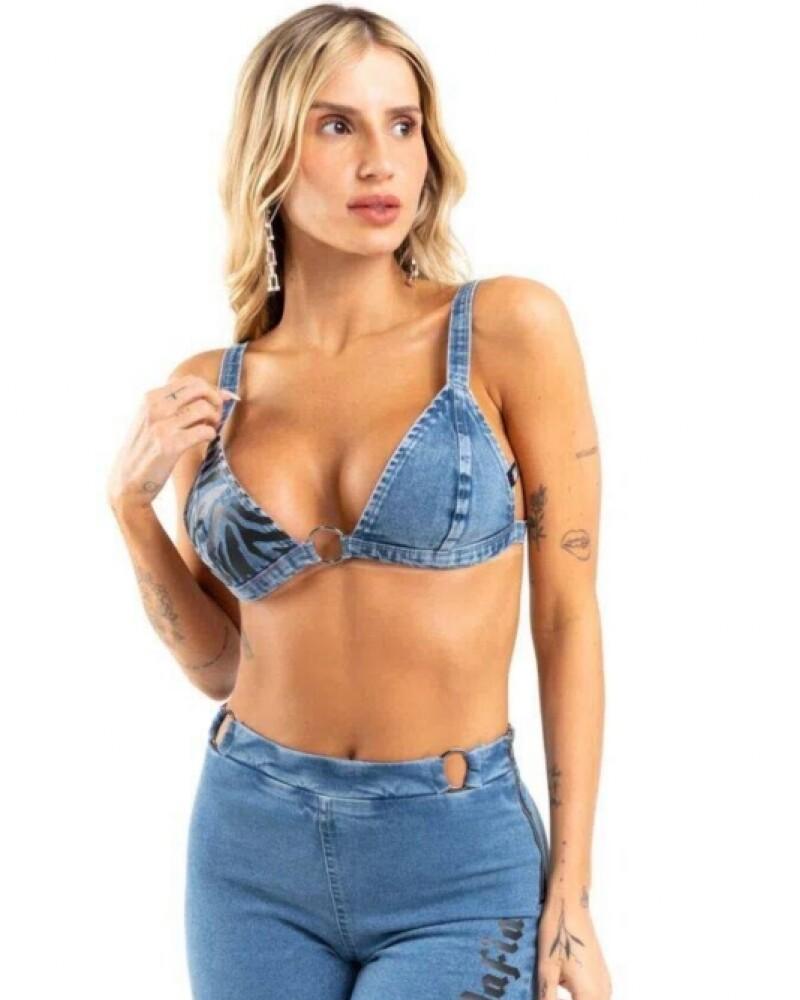 viceversa TOP JEAN COLOR JEAN BY LA BELLAMAFIA Superdescuento
