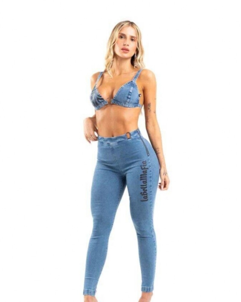 viceversa TOP JEAN COLOR JEAN BY LA BELLAMAFIA Superdescuento