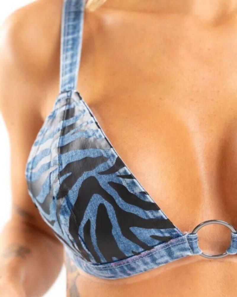 viceversa TOP JEAN COLOR JEAN BY LA BELLAMAFIA Superdescuento