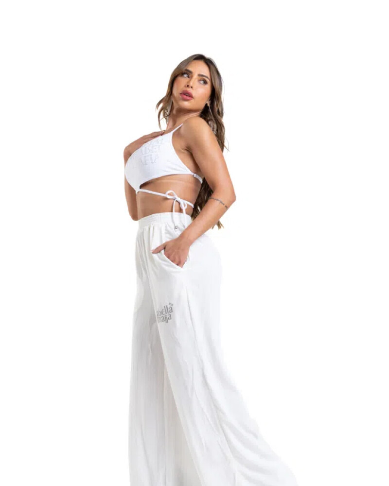 viceversa PANTALON COLOR BLANCO BY LA BELLAMAFIA Ofertas