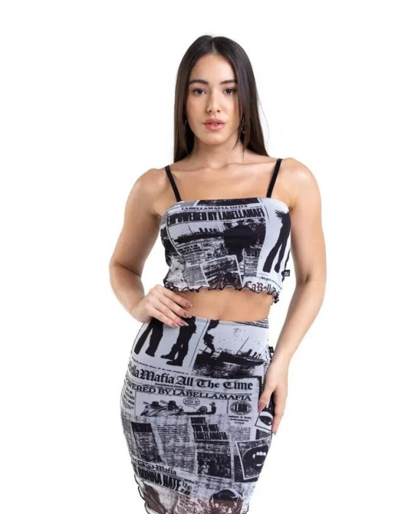 viceversa CONJUNTO TOP Y POLLERA ESTAMPADO LBM Oferta especial