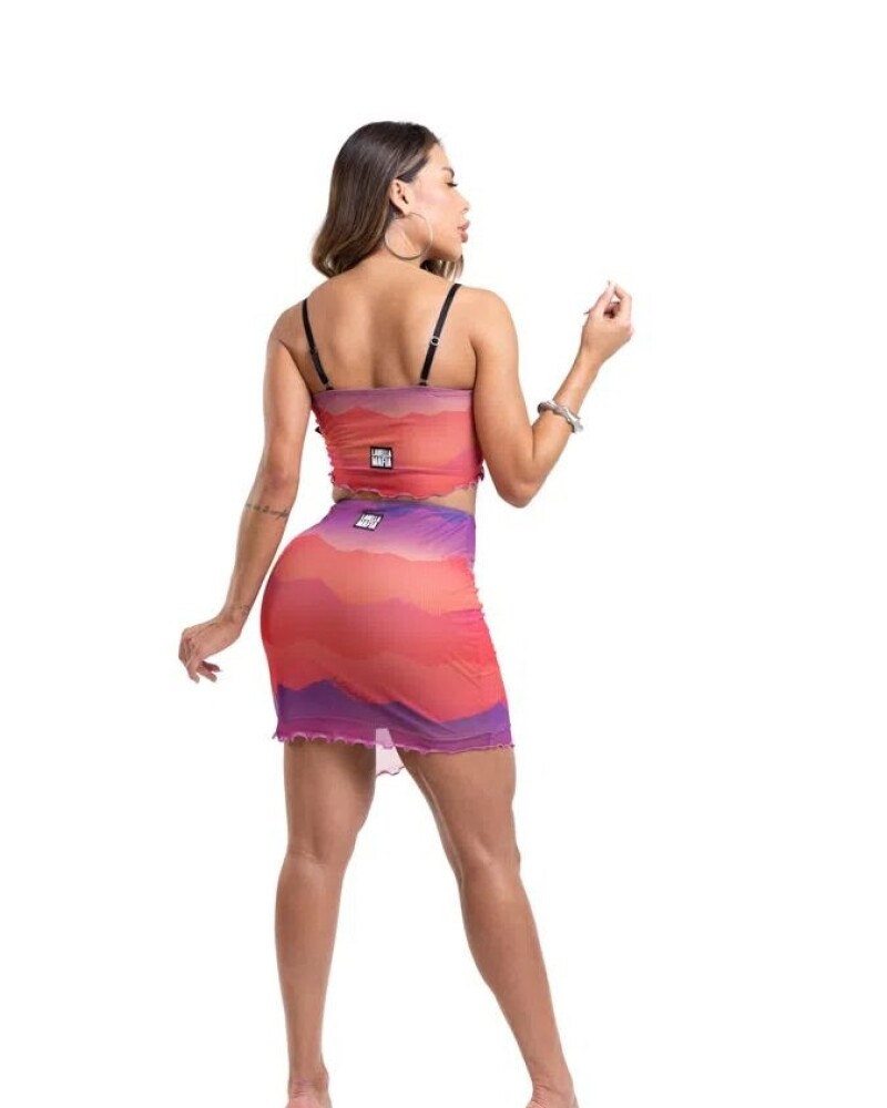 viceversa CONJUNTO TOP Y POLLERA COLOR ESTAMPA BY LABELLAMAFIA Envío gratis