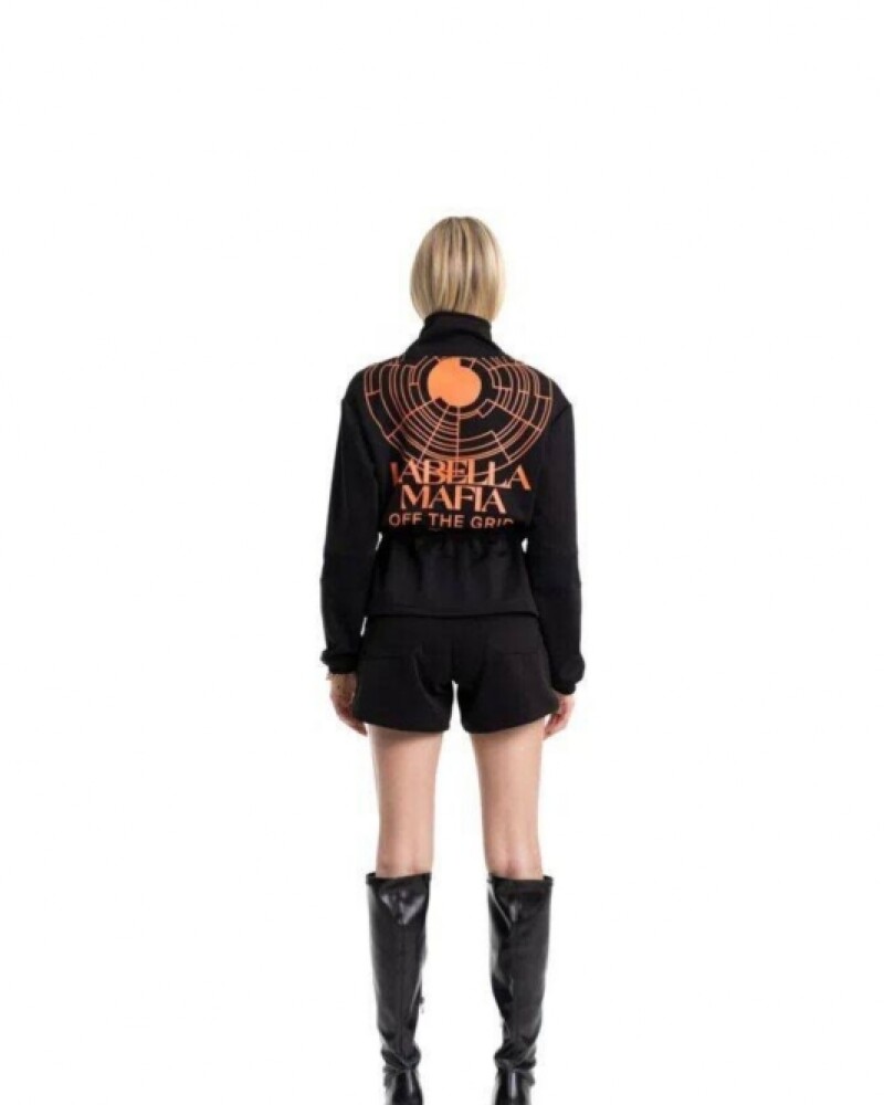 viceversa CHAQUETA NEGRA FUTURA CON ESTAMPA NARANJA Envío internacional gratuito