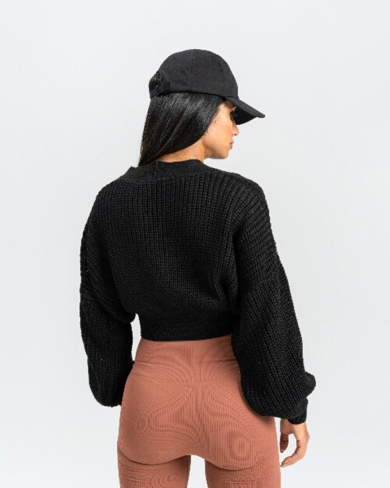 viceversa CARDIGAN CORTO NEGRO CON BOTONES Outlet