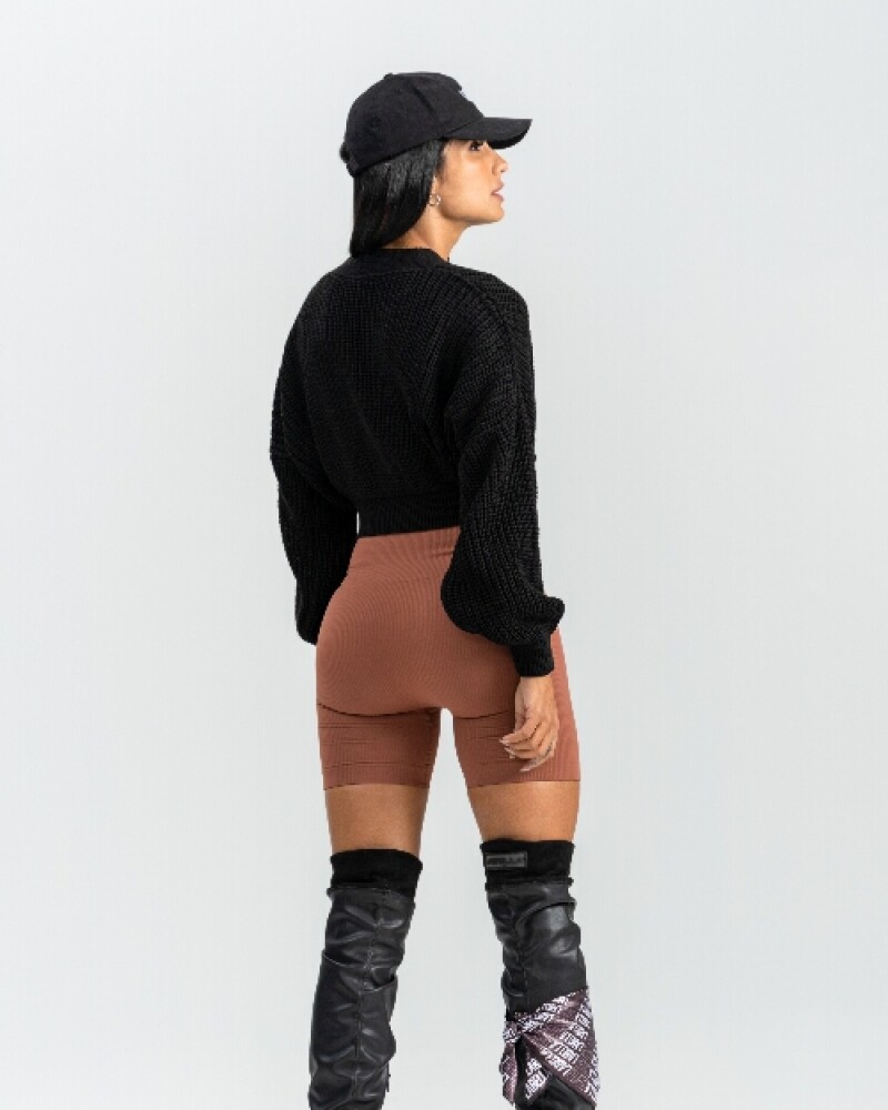 viceversa CARDIGAN CORTO NEGRO CON BOTONES Outlet