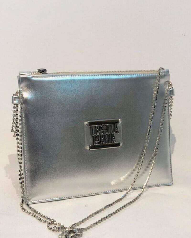 viceversa CARTERA LABELLA MAFIA PLATEADA CON STRASS