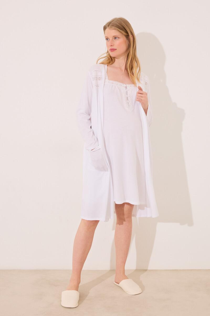women'secret Bata midi "maternity" blanco Limitado a 3 días