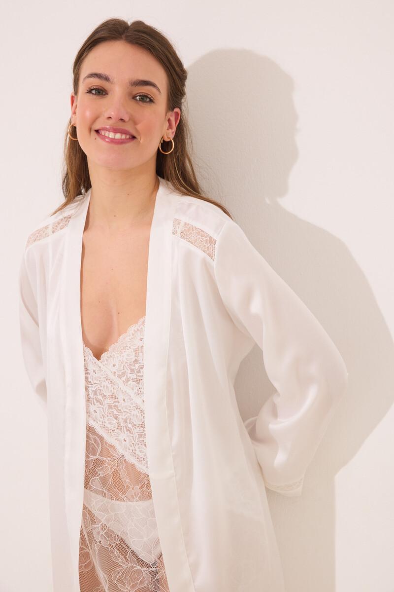 women'secret Bata midi satén blanca Precios de Black Friday