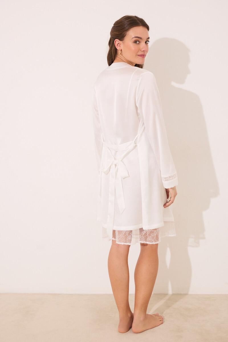 women'secret Bata midi satén blanca Precios de Black Friday