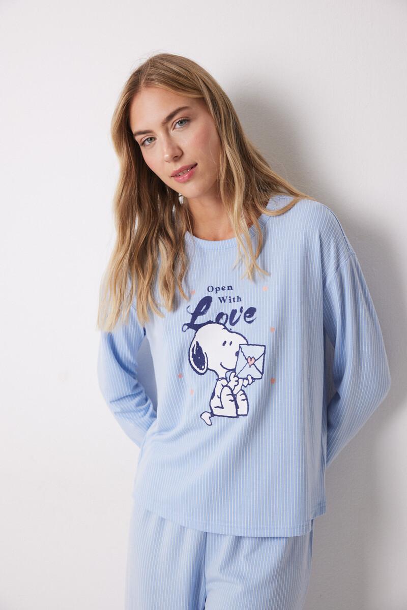 women'secret Pijama largo textura acanalada Snoopy Libre de impuestos