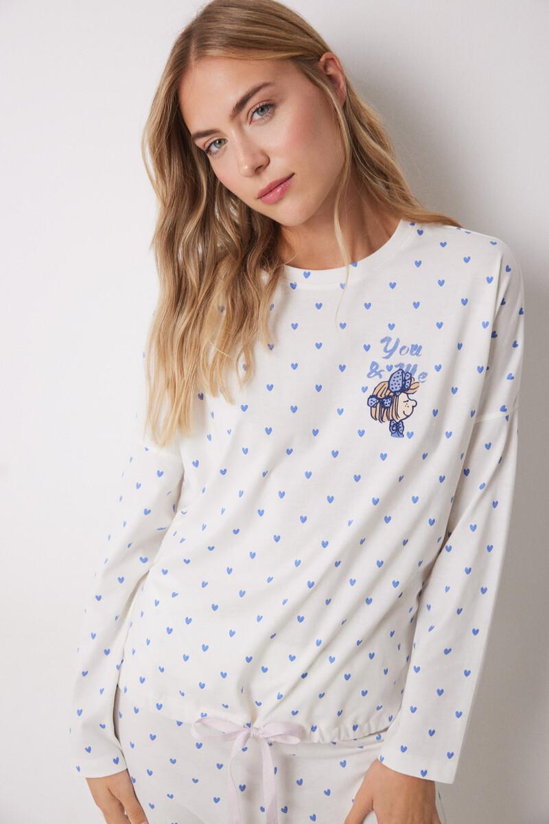women'secret Pijama largo 100% algodón corazones Descuentos del mes