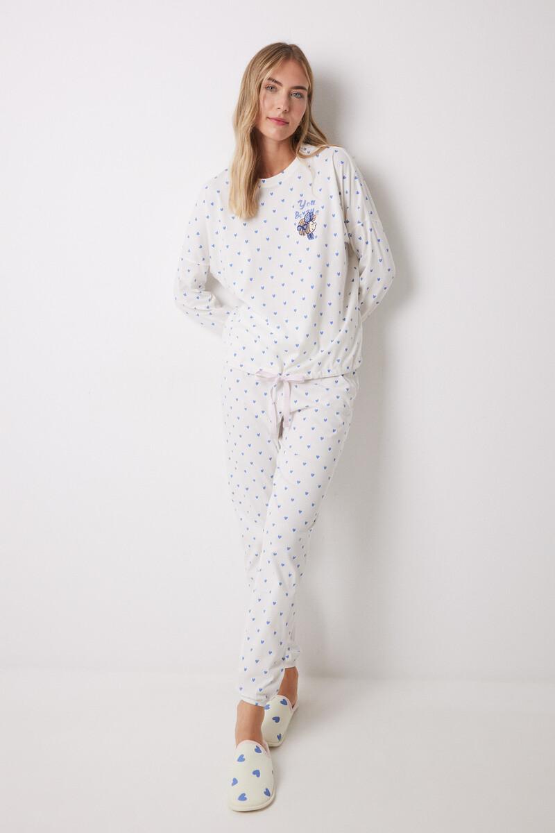 women'secret Pijama largo 100% algodón corazones Descuentos del mes