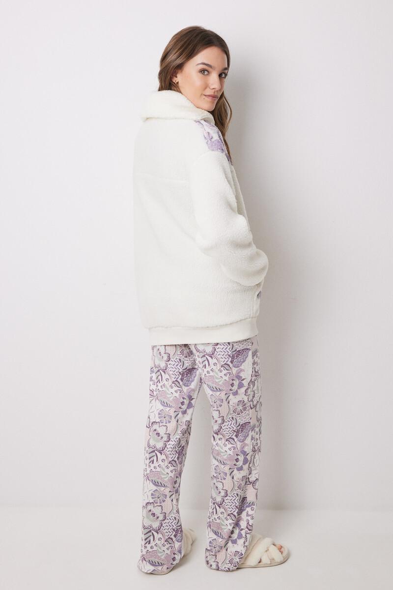 women'secret Bata corta borreguito blanco flores Oferta exclusiva