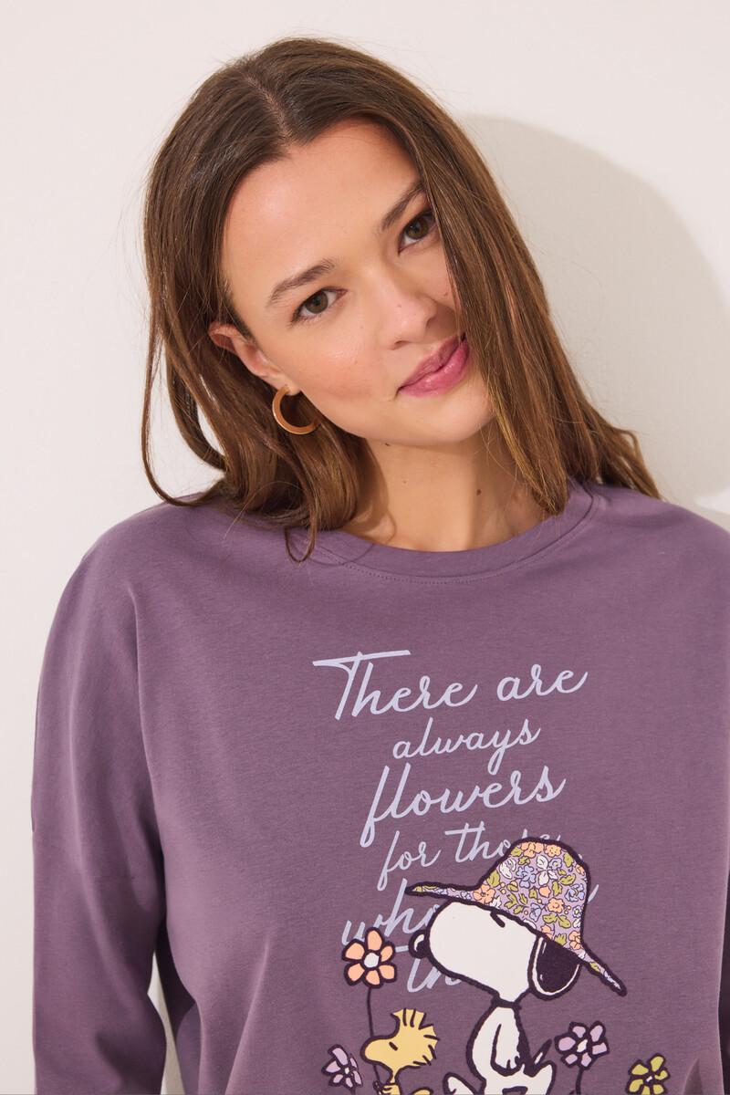 women'secret Pijama largo 100% algodón print Snoopy Descuento por venta flash